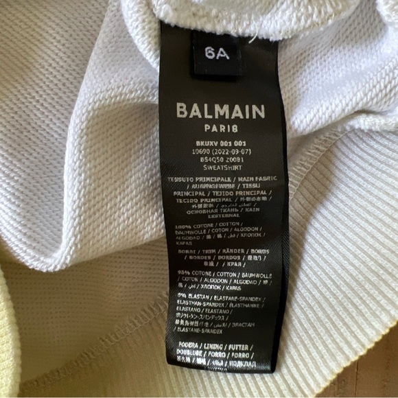Balmain Ombré Logo Kids Hoodie And Shorts Set Size 6a Yellow Unisex Tie Dye - Picture 6 of 12